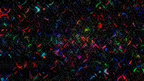3D Abstract shining bright lines set wave,dots colorful, black background Stock Footage 234746271