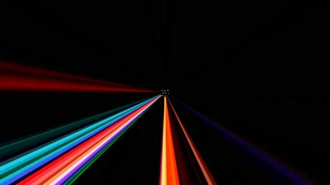 3D Abstract shining bright lines set wave,dots colorful, black background 스톡 동영상 235385544