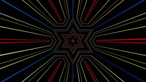 3D Abstract shining bright lines set wave,dots colorful, black background Stock-Footage 236669680