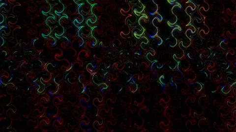 3D Abstract shining bright lines set wave,dots colorful, black background Video stock 237243083