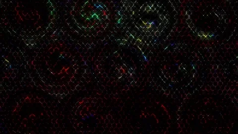 3D Abstract shining bright lines set wave,dots colorful, black background Stock-Footage 237953469