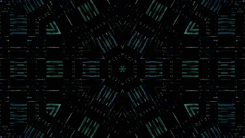 3D Abstract shining bright lines set wave,dots colorful, black background Stock Footage 238026039