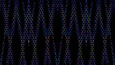 3D Abstract shining bright lines set wave,dots colorful, black background Stock-Footage 238624410