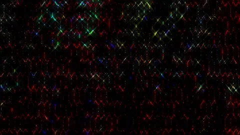 3D Abstract shining bright lines set wave,dots colorful, black background Stock Footage 238850188