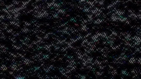 3D Abstract shining bright lines set wave,dots colorful, black background Video stock 243042392