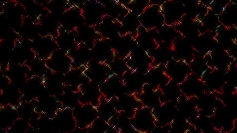 3D Abstract shining bright lines set wave,dots colorful, black background Video stock 243175037