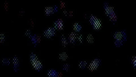 3D Abstract shining bright lines set wave,dots colorful, black background Stock-Footage 244415655