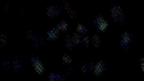 3D Abstract shining bright lines set wave,dots colorful, black background Video stock 244415780