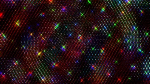 3D Abstract shining bright lines set wave,dots colorful, black background Video stock 247148048