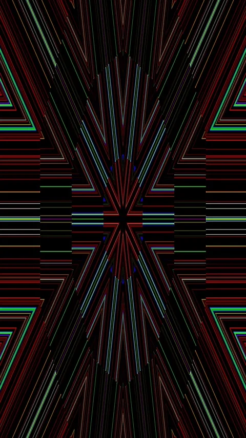 3D Abstract shining bright lines set wave,dots colorful, black background Video stock 247781318