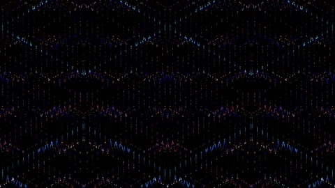 3D Abstract shining bright lines set wave,dots colorful, black background Stock Footage 248225106