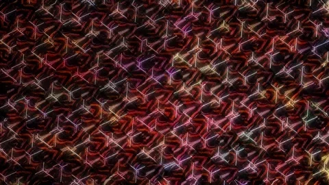 3D Abstract shining bright lines set wave,dots colorful, black background Stock-Footage 252964282