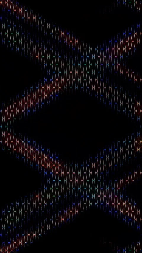 3D Abstract shining bright lines set wave,dots colorful, black background Video stock 253576044