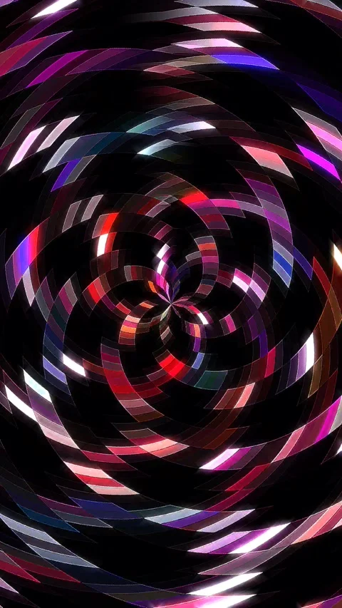 3D Abstract shining bright lines set wave,dots colorful, black background Video stock 254025851