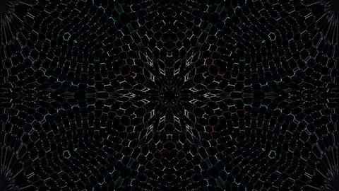 3D Abstract shining bright lines set wave,dots colorful, black background Stock-Footage 254556446