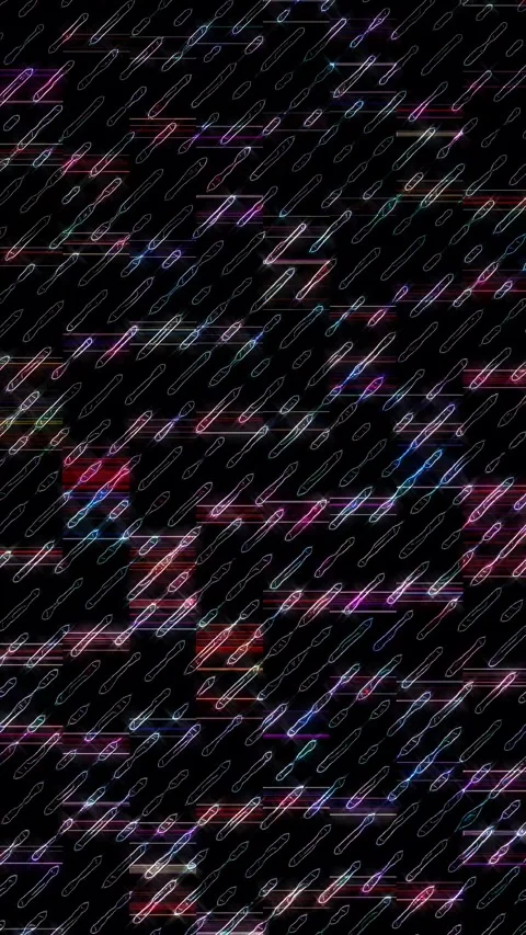 3D Abstract shining bright lines set wave,dots colorful, black background Stock-Footage 255381000