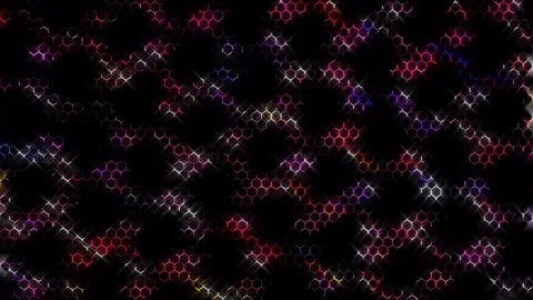 3D Abstract shining bright lines set wave,dots colorful, black background Video stock 255812983