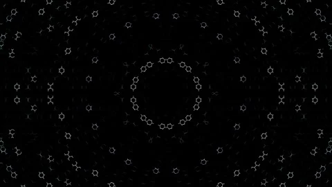 3D Abstract shining bright lines set wave,dots colorful, black background Video stock 259056455