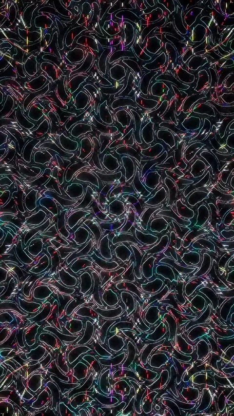 3D Abstract shining bright lines set wave,dots colorful, black background Stock-Footage 260645608