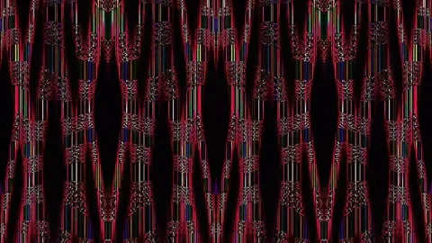 3D Abstract shining bright lines set wave,dots colorful, black background Video stock 262986524