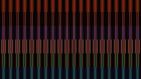 3D Abstract shining bright lines set wave,dots colorful, black background Stock-Footage 264978201