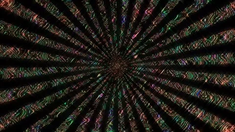 3D Abstract shining bright lines set wave,dots colorful, black background Video stock 265751951