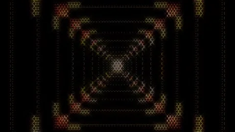 3D Abstract shining bright lines set wave,dots colorful, black background 動画素材 298223632