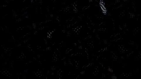 3D Abstract shining bright lines set wave,dots colorful, black background Video stock 300370618