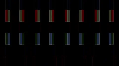 3D Abstract shining bright lines set wave,dots colorful, black background Video stock 305941883