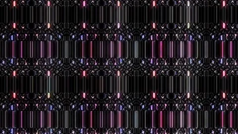 3D Abstract shining bright lines set wave,dots colorful, black background Video stock 306005144