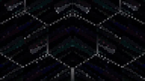 3D Abstract shining bright lines set wave,dots colorful, black background Video stock 306099619