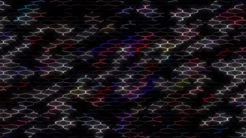 3D Abstract shining bright lines set wave,dots colorful, black background 스톡 동영상 306317280