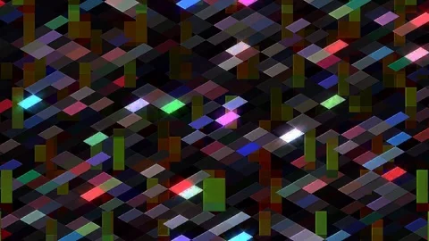3D Abstract shining bright lines set wave,dots colorful, black background Video stock 306317402