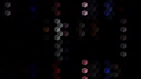 3D Abstract shining bright lines set wave,dots colorful, black background Stock Footage 308324290