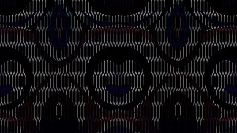 3D Abstract shining bright lines set wave,dots colorful, black background 動画素材 308933838