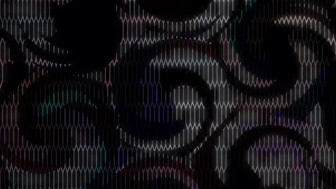 3D Abstract shining bright lines set wave,dots colorful, black background Video stock 308933873