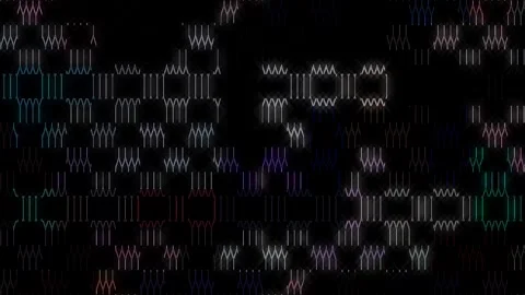 3D Abstract shining bright lines set wave,dots colorful, black background 動画素材 308933936