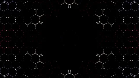 3D Abstract shining bright lines set wave,dots colorful, black background Video stock 309024515