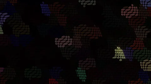 3D Abstract shining bright lines set wave,dots colorful, black background Video stock 309119115