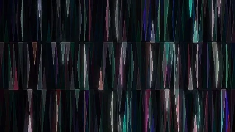 3D Abstract shining bright lines set wave,dots colorful, black background Video stock 309308648