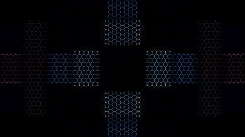 3D Abstract shining bright lines set wave,dots colorful, black background Video stock 309393781