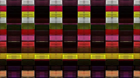 3D Abstract shining bright lines set wave,dots colorful, black background Stock Footage 315188141