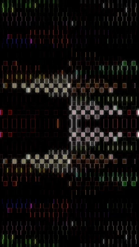 3D Abstract shining bright lines set wave,dots colorful, black background Video stock 320674114