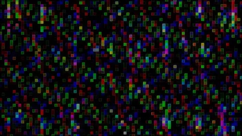 3D Abstract shining bright lines set wave,dots colorful, black background Video stock 320842981