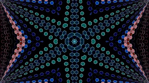 3D Abstract shining bright lines set wave,dots colorful, black background Video stock 321857838