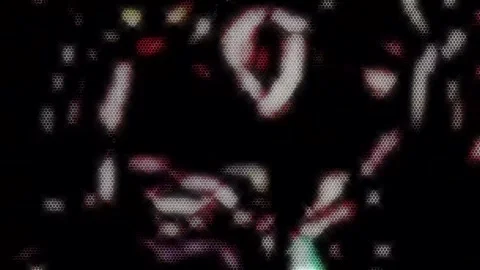 3D Abstract shining bright lines set wave,dots colorful, black background Video stock 322786513