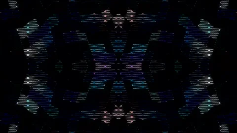 3D Abstract shining bright lines set wave,dots colorful, black background Stock-Footage 328194562