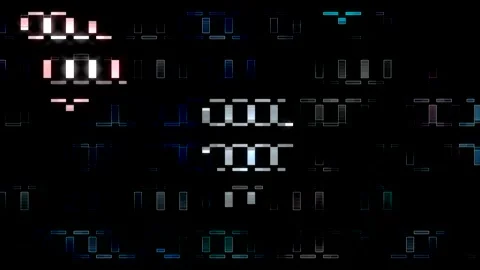 3D Abstract shining bright lines set wave,dots colorful, black background Stock Footage 328241176
