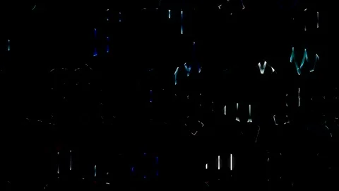 3D Abstract shining bright lines set wave,dots colorful, black background Stock Footage 328352471