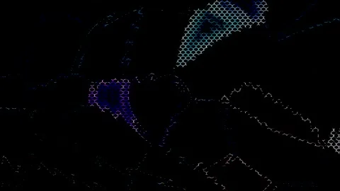 3D Abstract shining bright lines set wave,dots colorful, black background 動画素材 328354860